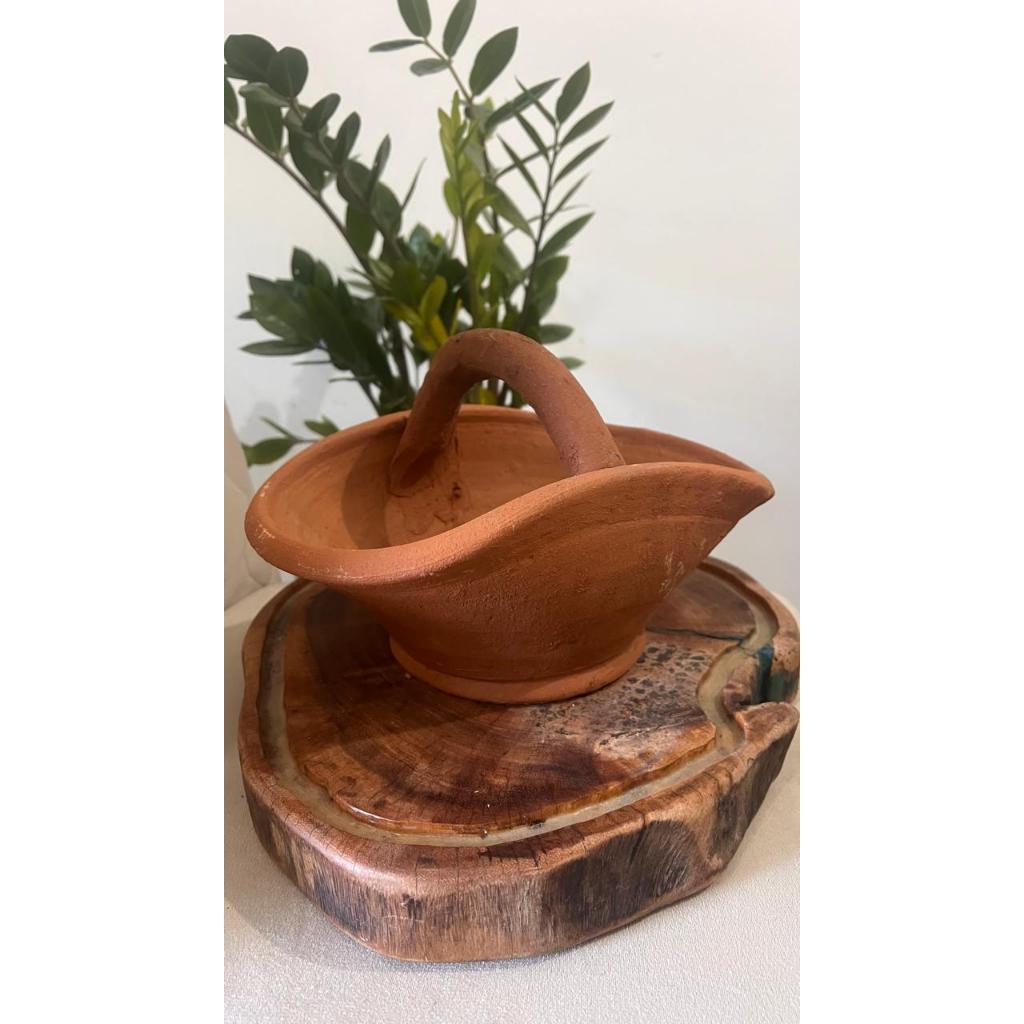 Vaso de Barro estilo Cesta - Cestinha de barro - Cesta para suculentas, cactos e outras plantas
