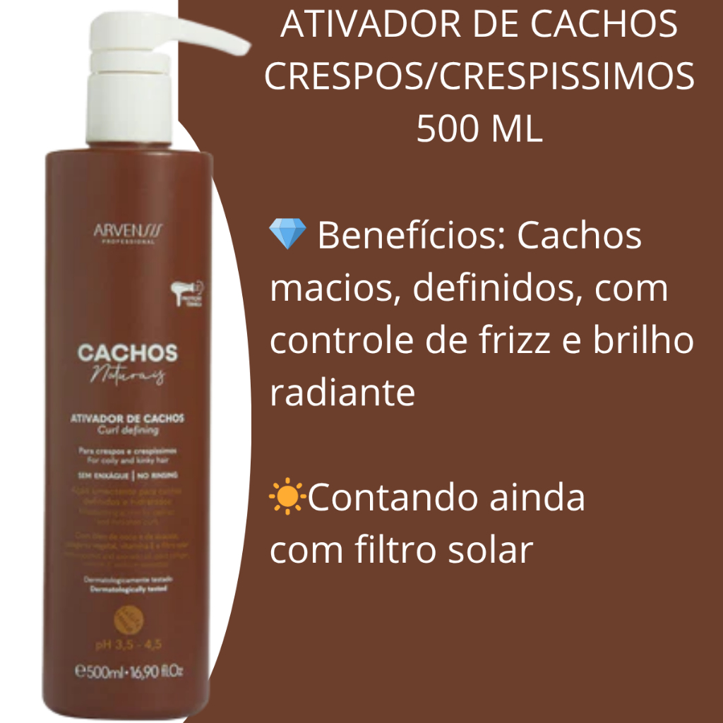Arvensis Creme Ativador de Cachos Crespos Vegano - 500ml