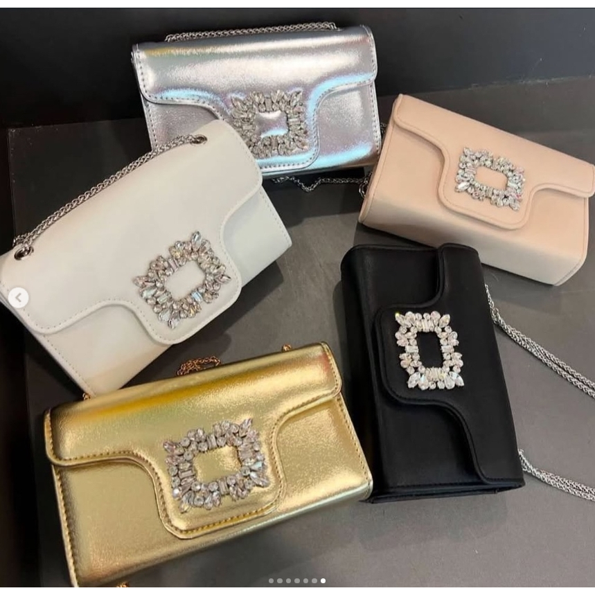 Bolsa Transversal e de Ombro com Corrente Mini Elegante Brilhante da Moda Feminina em Oferta na Shopee