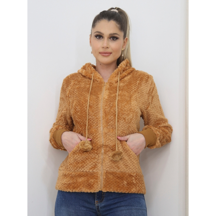Blusa Frio Casaco Moletom Pelinho Inverno Feminino LEO STORE