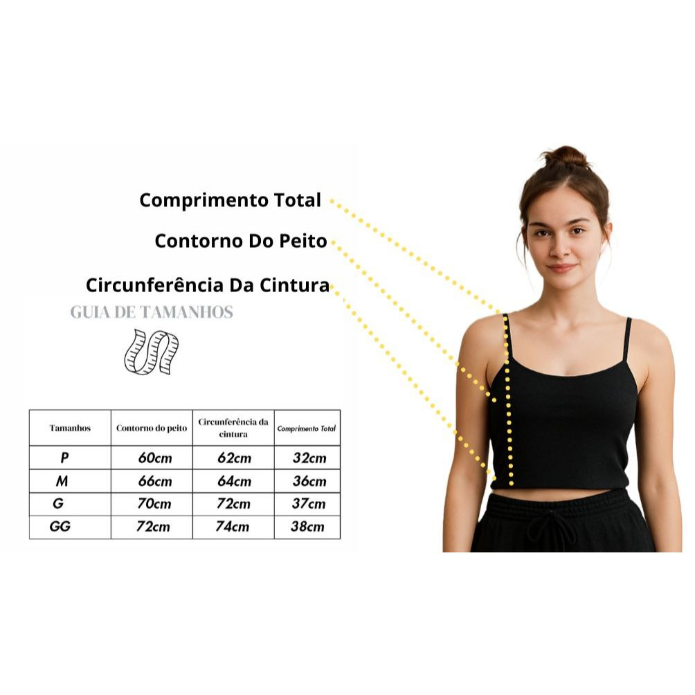Cropped Regata Top de Alcinha Blusinha Básica Lisa Slim Viscolycra — imagem 2 de 2