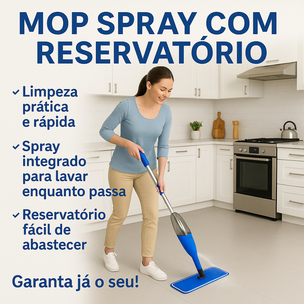 Mop Spray Rodo Esfregão Com Reservatório Rodo Mágico Limpa E Seca