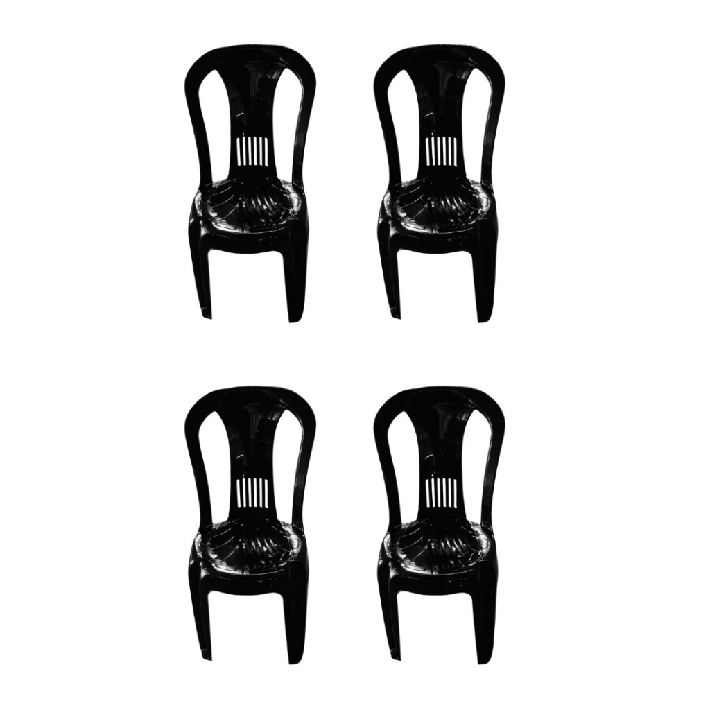 Kit 4 Cadeiras Maia Plástica Empilhável para Sala Cozinha Varanda Área Gourmet Bar em Oferta na Shopee