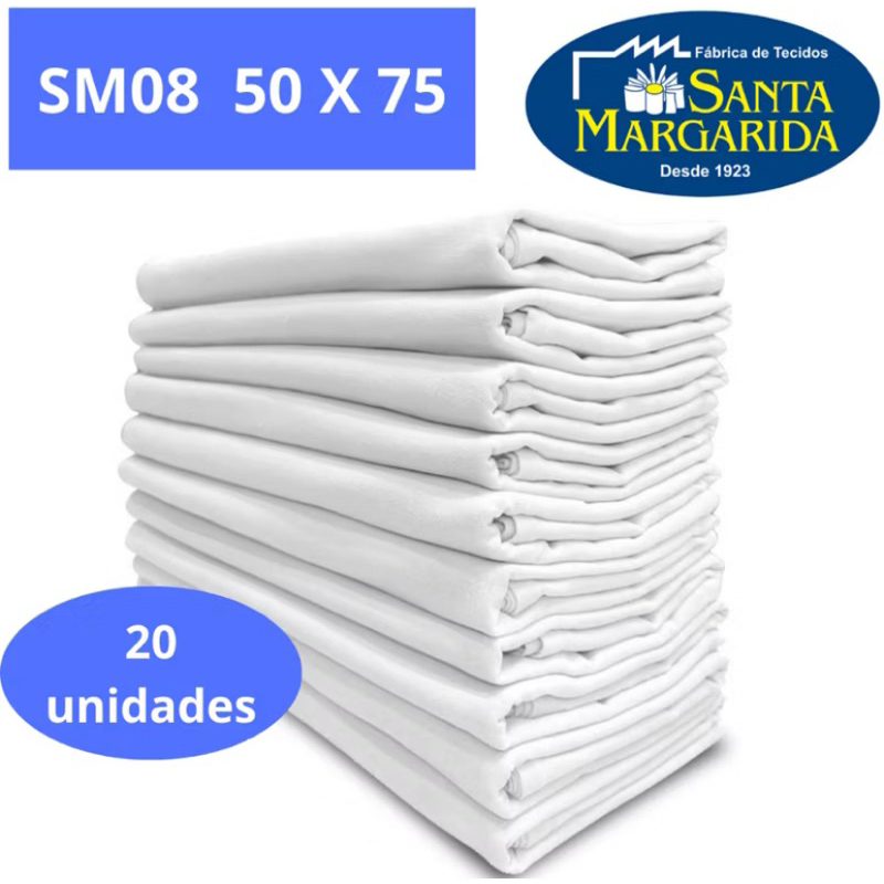 20 Pano de Prato  Cozinha SM08 Com Bainha Algodão Santa Margarida Grande