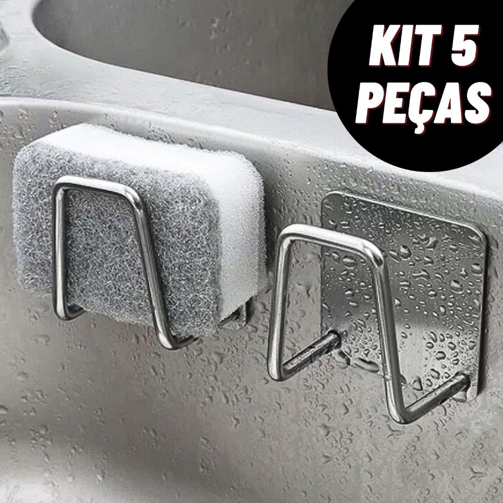 Gancho Para Esponja Aço inoxidável Suporte Porta Bucha De Pia Prateleira