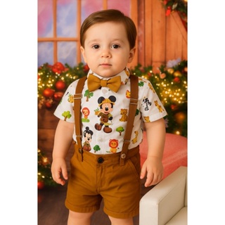 Conjunto Mickey Safari Temático Menino Luxo Festa em Oferta na Shopee