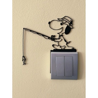 Aplique Decorativo Snoopy em PLA para Interruptor de Luz | Enfeite Criativo de Parede/sala/quarto/banheiro/infantil em Oferta na Shopee