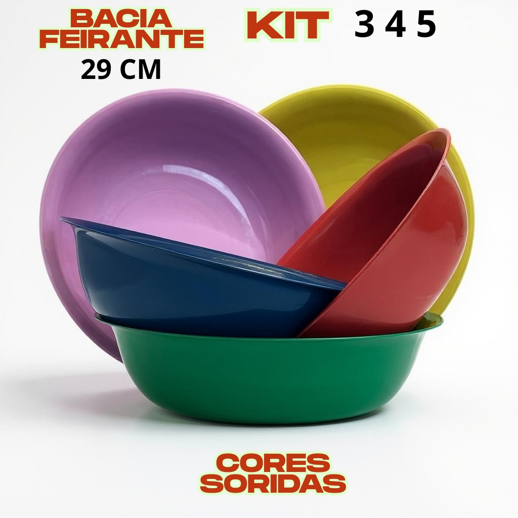 Bacia Feirante PP 29 cm – Capacidade 2 Dúzias Resistente e Prática em Oferta na Shopee