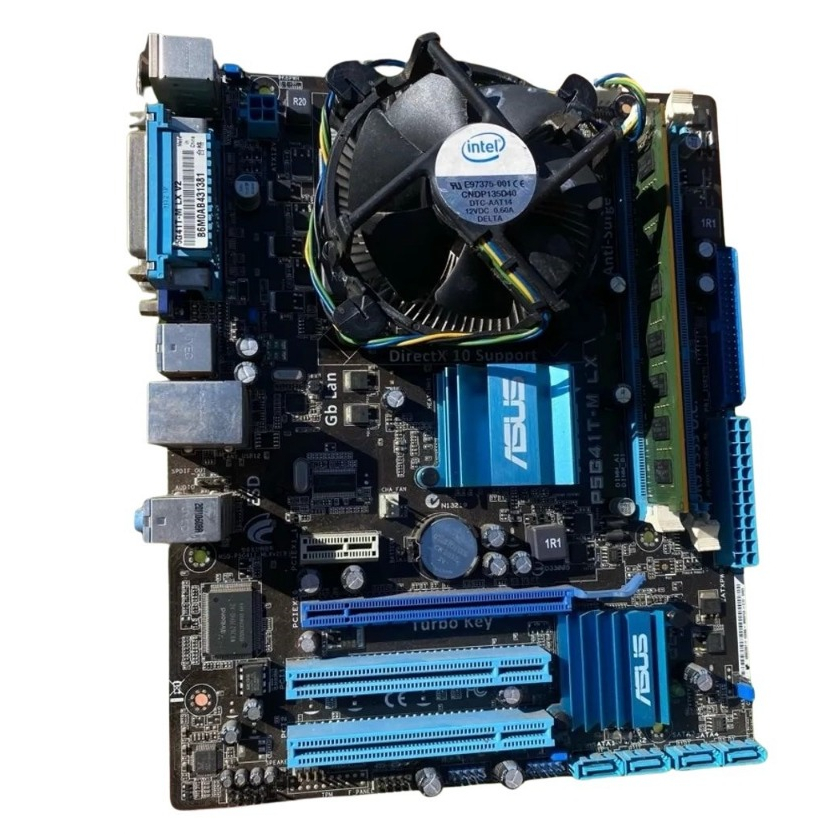 Kit Placa Mãe P5G41-M LX V2, Pentium Dual-Core 3.00GHz, 2GB DDR3 1333, Cooler + Espelho e SATA