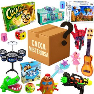 Kit caixa misteriosa jogos tabuleiro mix brinquedos educativos mystery box blind surpresa infantil