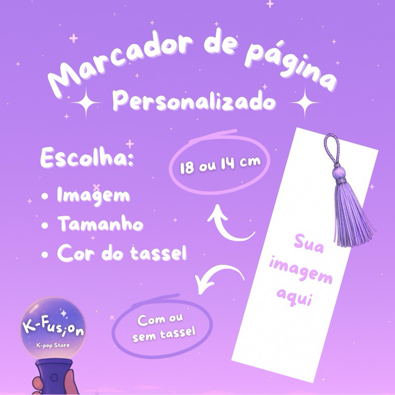 Marcador de Página Personalizado Com ou Sem Tassel