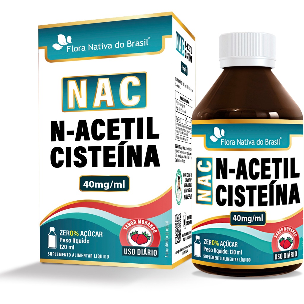NAC XAROPE ACETIL CISTEINA Sabor Morango 120ml em Oferta na Shopee