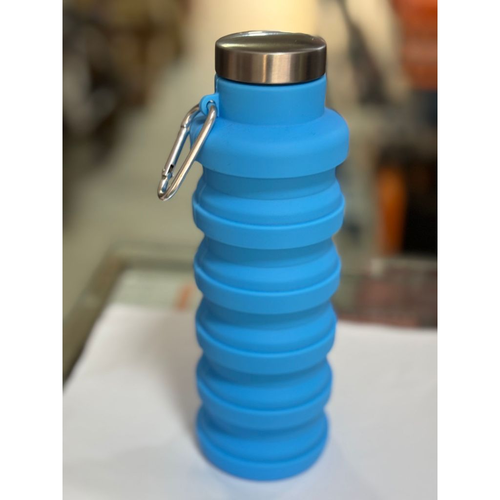 Garrafa Silicone Retrátil Dobrável Portátil De 250ml A 500ml Colorida