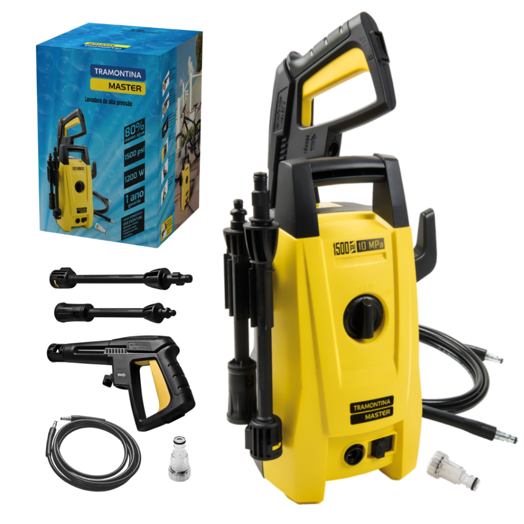 Lavadora De Alta Pressão Potente 1200w 1500 Psi 110v/220v Cor Amarelo - Tramontina Original em Oferta na Shopee