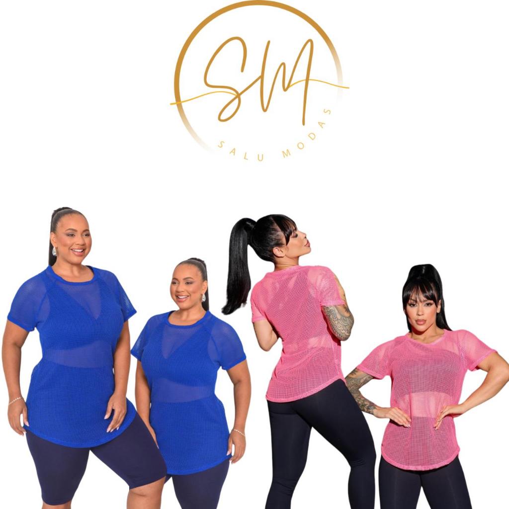 Kit 4 Blusa Long Line Arrastão Tampa Frente e Costa Alongada Feminina Fitnes Academia  Caminhada  Plus