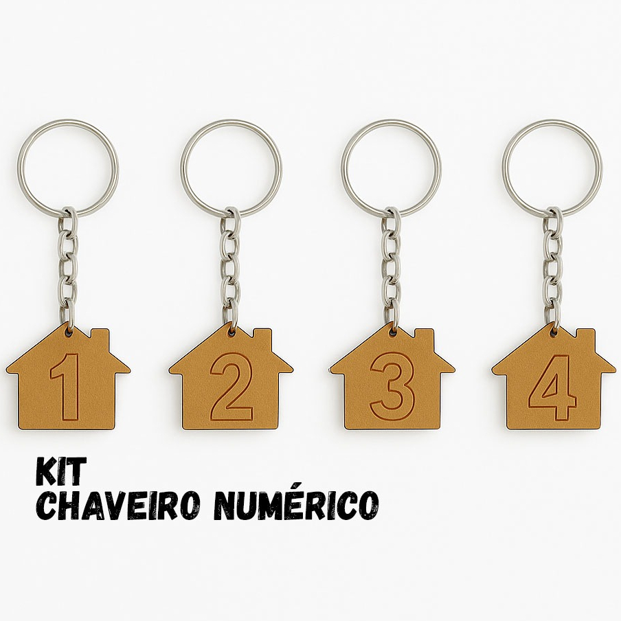 Chaveiro Numerico Kit Chaveiros Numerados Casa em MDF Porta Chaves Para Imobiliária Pousada Lembrancinhas Chaveiro Casa