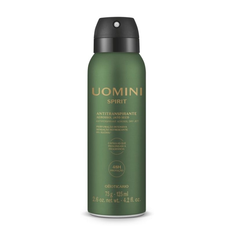 Desodorante Antitranspirante Aerossol Uomini Spirit 75g/125ml O Boticário
