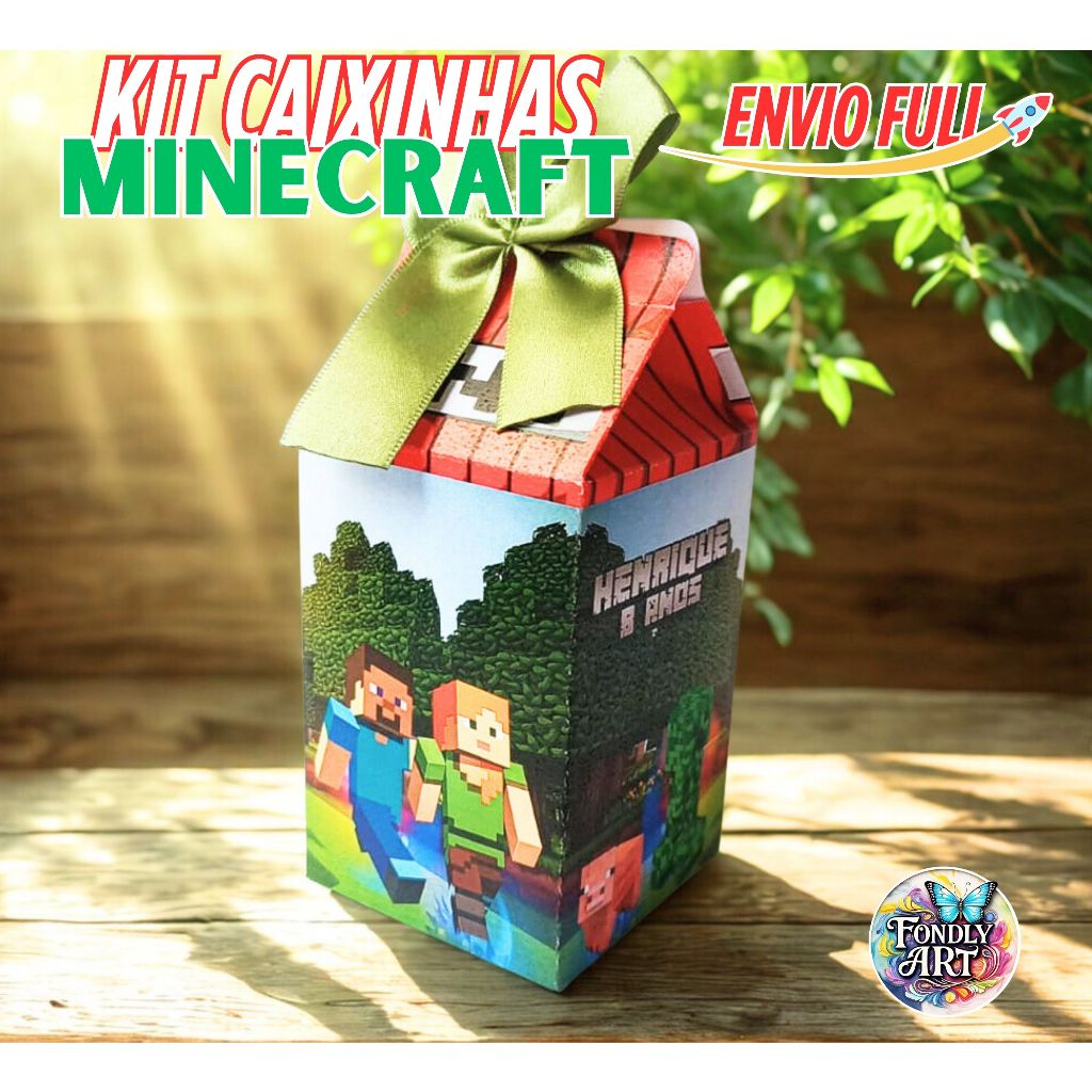 Kit 20 Caixa Milk Minecraft - caixa milk personalizada Minecraft