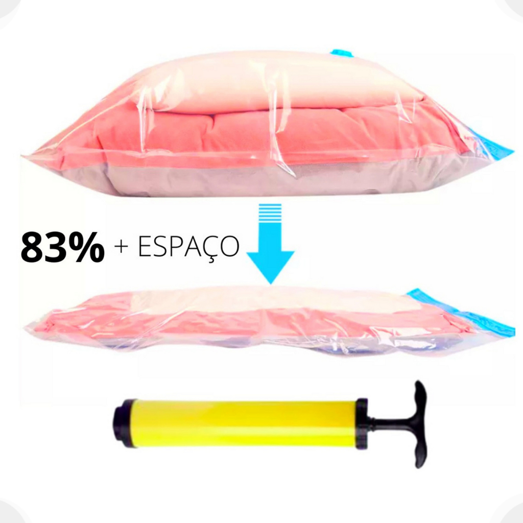 Kit Saco a Vácuo Organizador Para Viagem Mala Guarda Roupa - Kit de 5/6 ou 10 Unidades — imagem 2 de 2