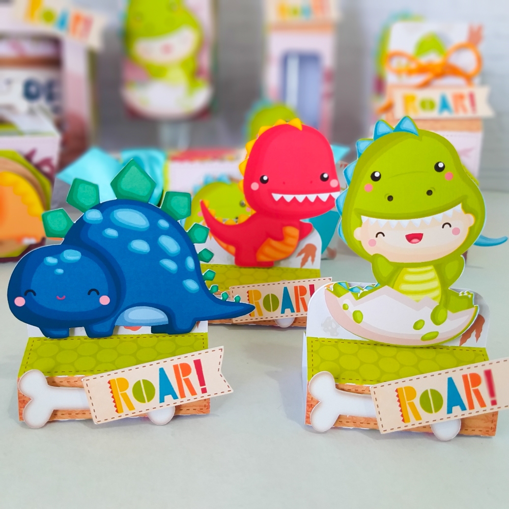 Porta Bis Lembrancinha Personalizada Decoração Festa - Dinossauro Dino Baby - Aniversário, mêsversário, chá de bebê