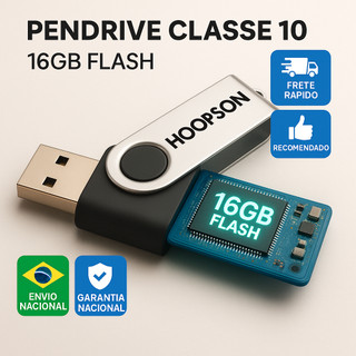 Pendrive 16GB USB Alta Velocidade Armazenamento de Arquivos Fotos Vídeos Documentos PC Notebook