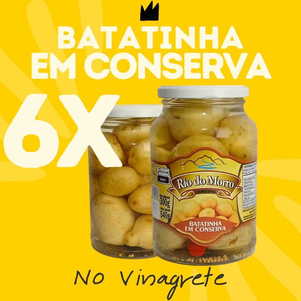 Kit 6 Batata Em Conserva Batatinha Vinagrete 300g Rio Do Morro