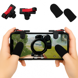 Kit Gatilho Para Celular Controle Botão Gatilho L1 R1 Pubg + Luva De Dedo Gamer Anti Suor em Oferta na Shopee