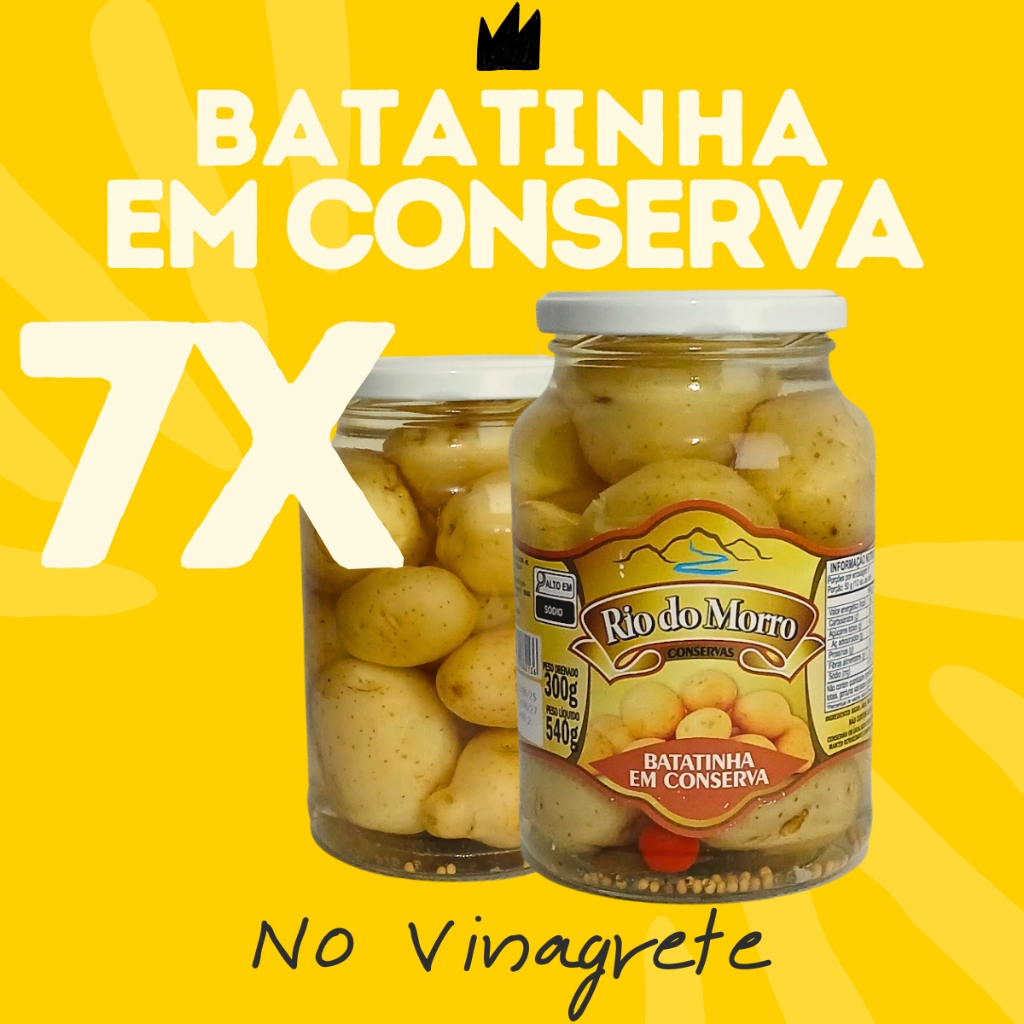Kit 7 Batatinha Em Conserva Batata Vinagrete 300g Rio Do Morro
