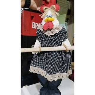 PUXA SACO E PORTA PAPEL TOALHA DE GALINHA COR POA PRETO em Oferta na Shopee