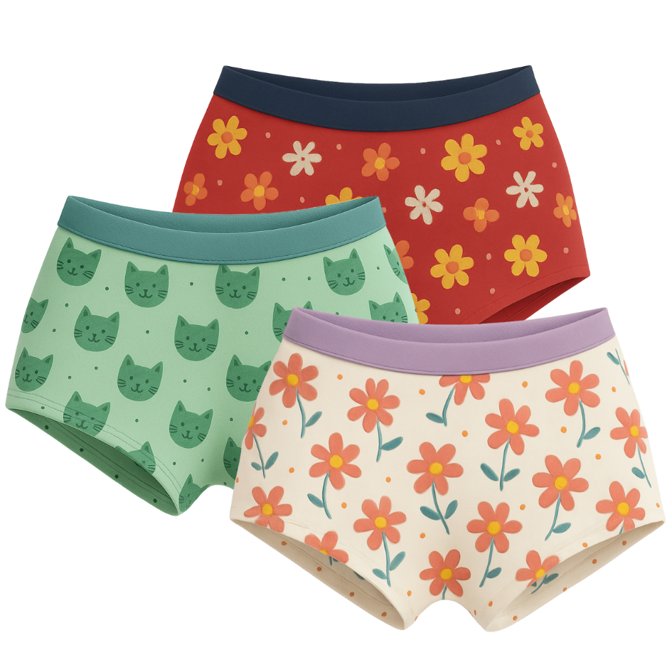 Kit 10 Calcinhas Boxer Infantil de Algodão