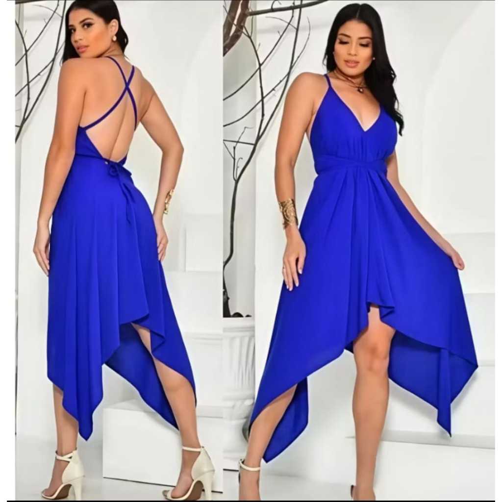 Vestido Envelope Alcinha Soltinho Costa Nua Sem Bojo Com Bicos e Decote Muito Lindo Envio Rápido
