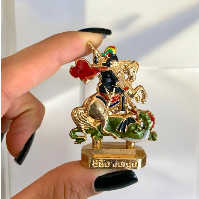 Imagem São Jorge Metal com Base Adesiva em Oferta na Shopee