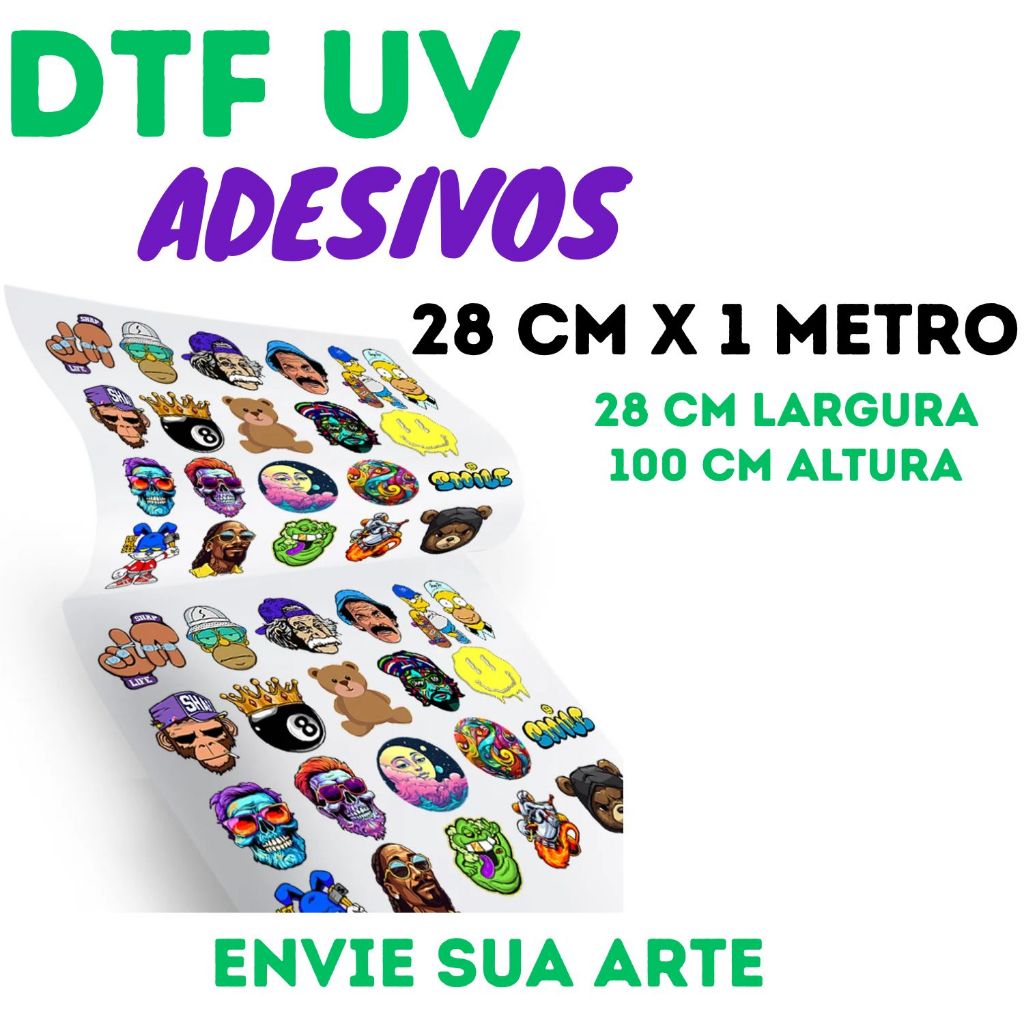 Impressão Adesivo DTF UV Personalizada De Alta Qualidade Para Copos e Outros Envie Sua Arte Oferta