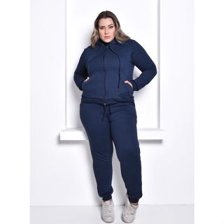 Conjunto Moletom Feminino Plus size Inverno Casaco + Calça  GG~G3 em Oferta na Shopee