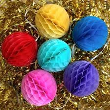 Enfeite de papel Balão Bola de papel Colmeia