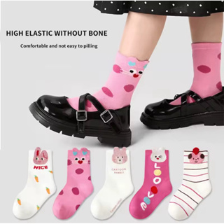Meia Infantil Feminina Kit com 3 e 6 pares Cano Médio em Oferta na Shopee