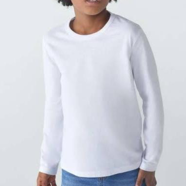 KIT 2 CAMISETAS INFANTIL MANGA LONGA GOLA REDONDA ESCOLAR 100% ALGODÃO UNISEX PRETA E BRANCA