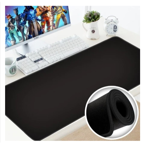 80 x 30 CM Mousepad Gamer Preto Sem Desenho Extra Grande Preto