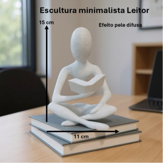 Escultura Minimalista Celestial Leitor – Decoração Moderna para Casa e Escritório -decoraç...