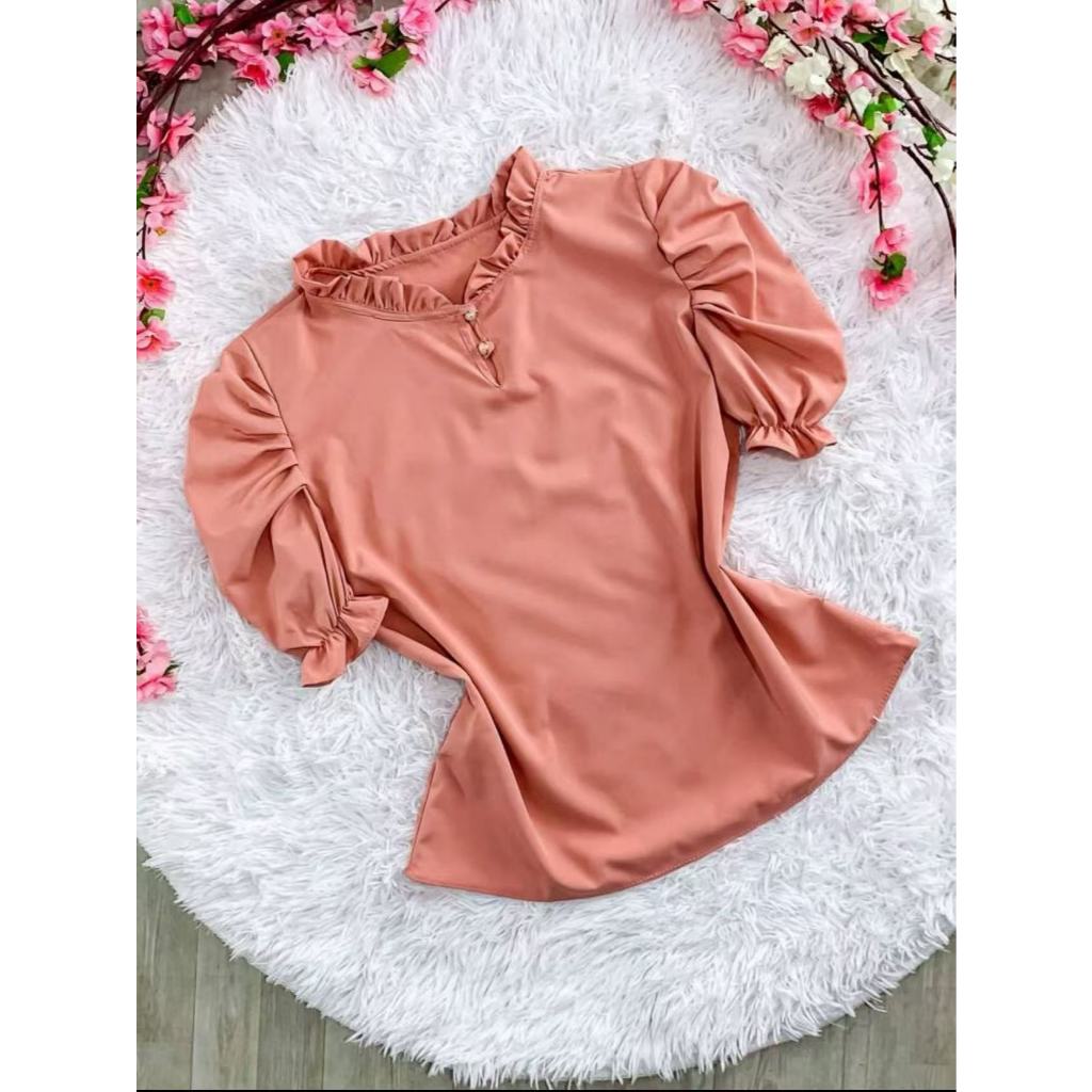 Blusa Feminina Elegância com Babados e Manga Bufante -0269 — imagem 2 de 2