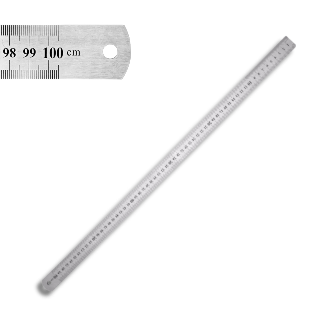 Régua 1 Metro de Metal Aço Inox Resistente Medicação Precisa