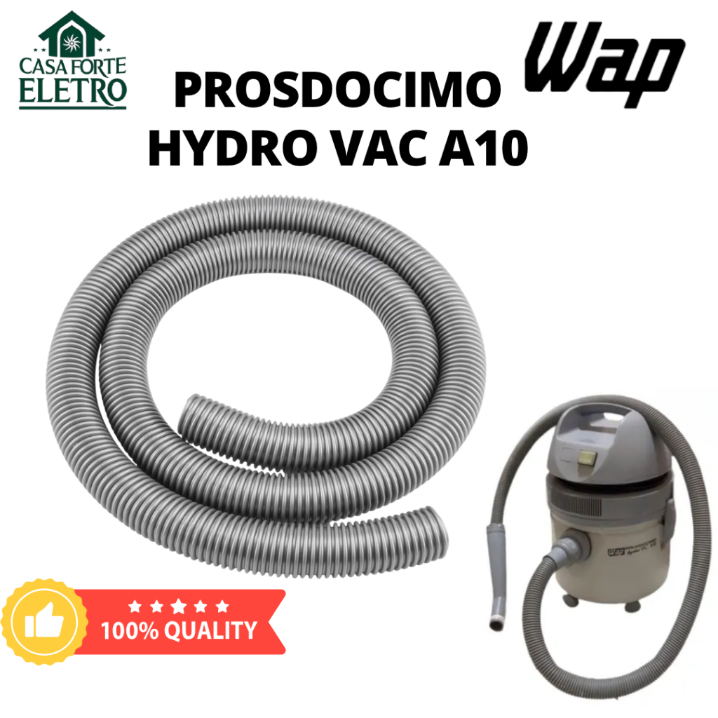 Mangueira 2 metros 32mm (3,2cm) Cinza Flexível Reforçada p/ Aspirador WAP Prosdocimo Hydrovac A10