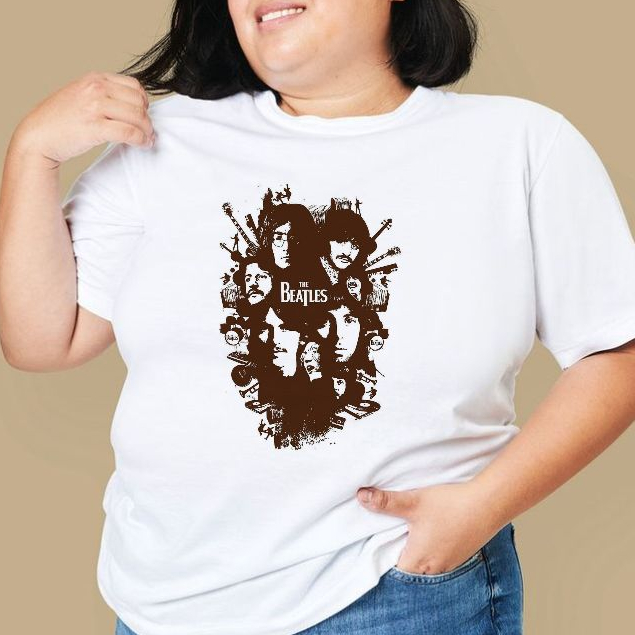 Tshirt BRANCA Blusa feminina THE BEATLES, FRASES  ,CAMISETA  UNISSEX,PLUS SIZE