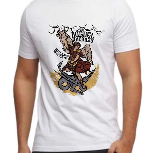 Tshirt BRANCA Blusa feminina CRISTÃ,SÃO MIGUEL ARCANJO, FRASES CATOLICA ,CAMISETA  UNISSEX,PLUS SIZE