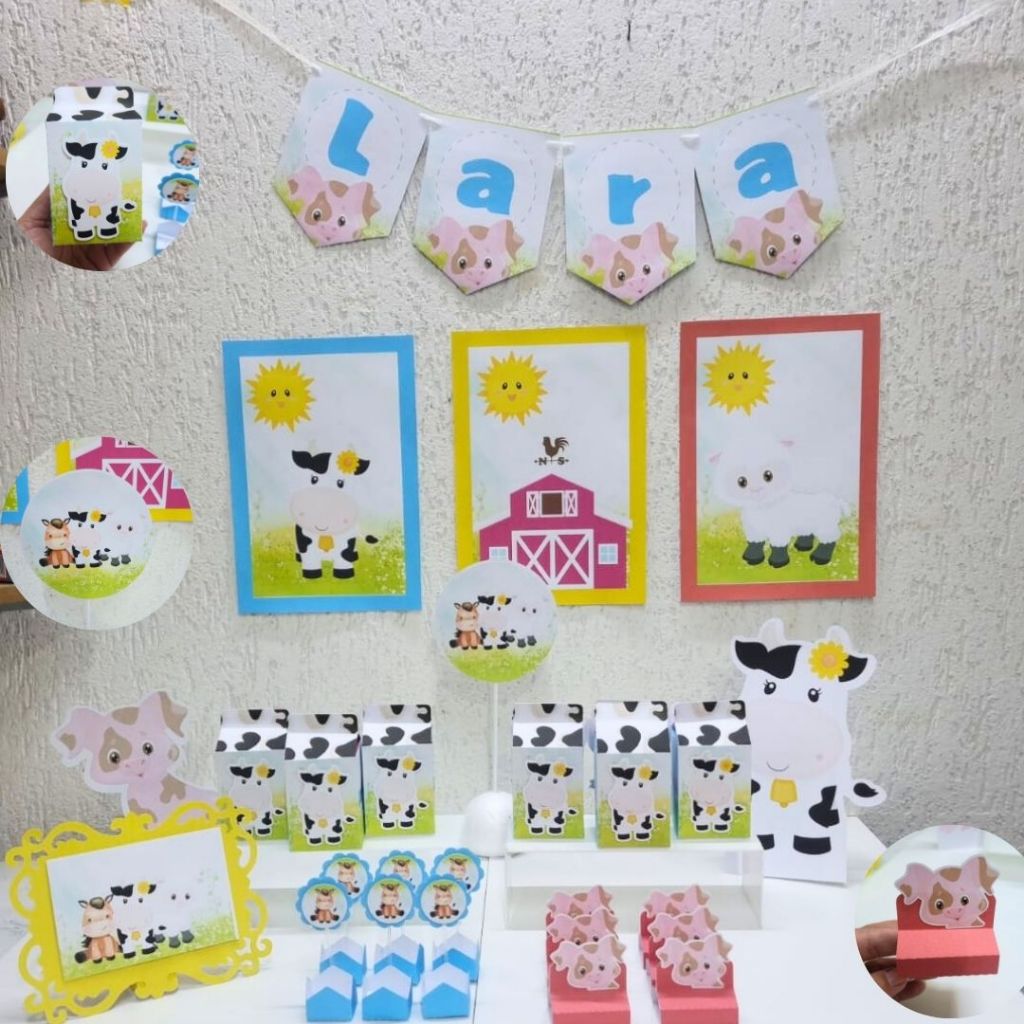 Kit Festa Fazendinha Personalizado Só um Bolinho | Mesversário - Aniversário | Lembrancinha - Festa Infantil