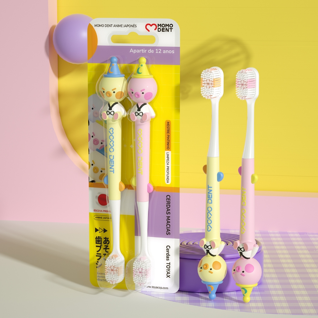 MOMODENT Mestre Pintinho Escova Dental, Acima de 12 Anos – 2 unidades em Oferta na Shopee