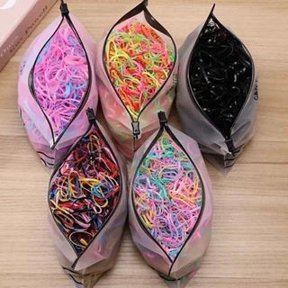 Kit 500 Elastico de cabelo Com Bolsa borrachinha/liguinha rabico de cabelo silicone infantil em Oferta na Shopee