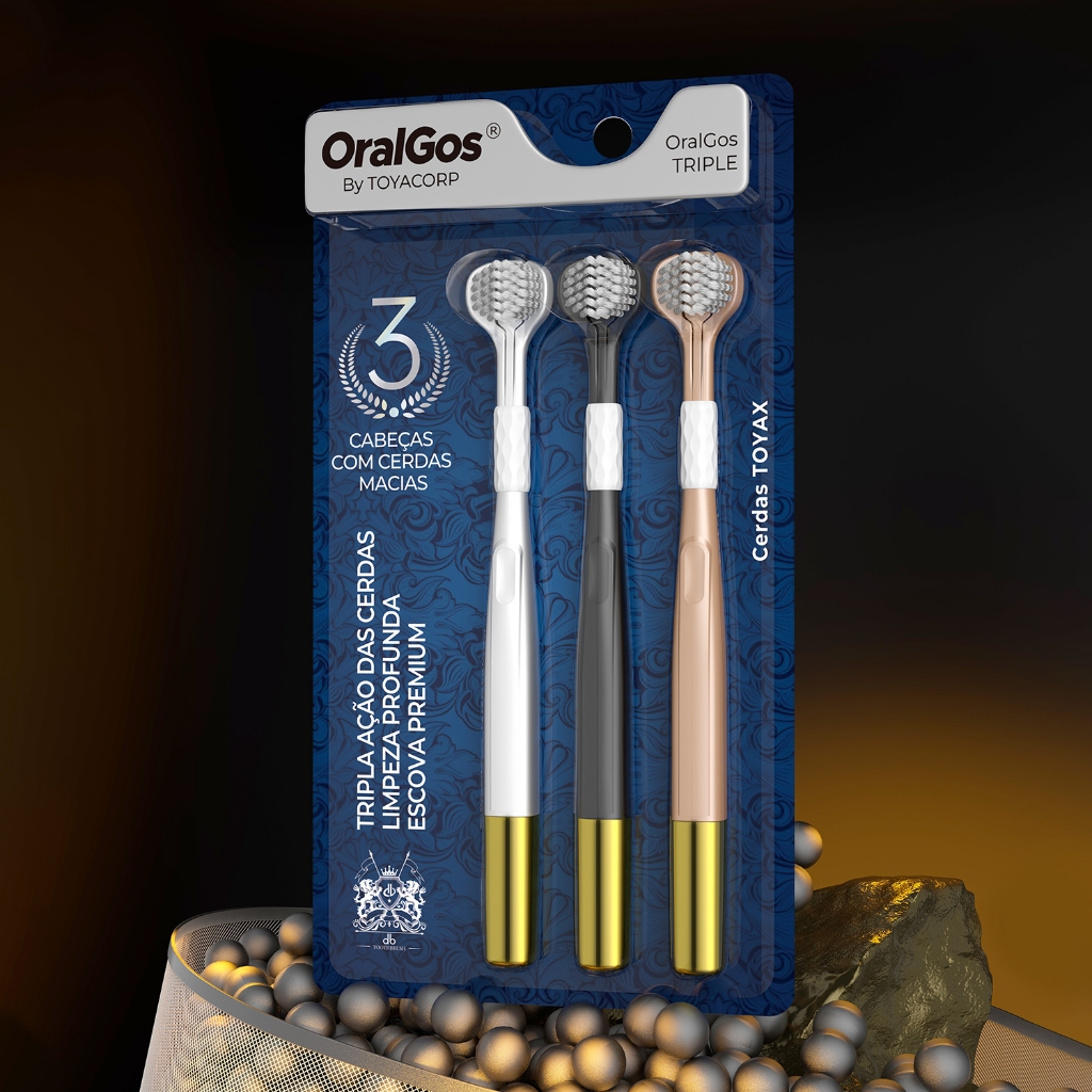 ORALGOS TRIPLO Escova de Dente 3 Lados - 3 unidades