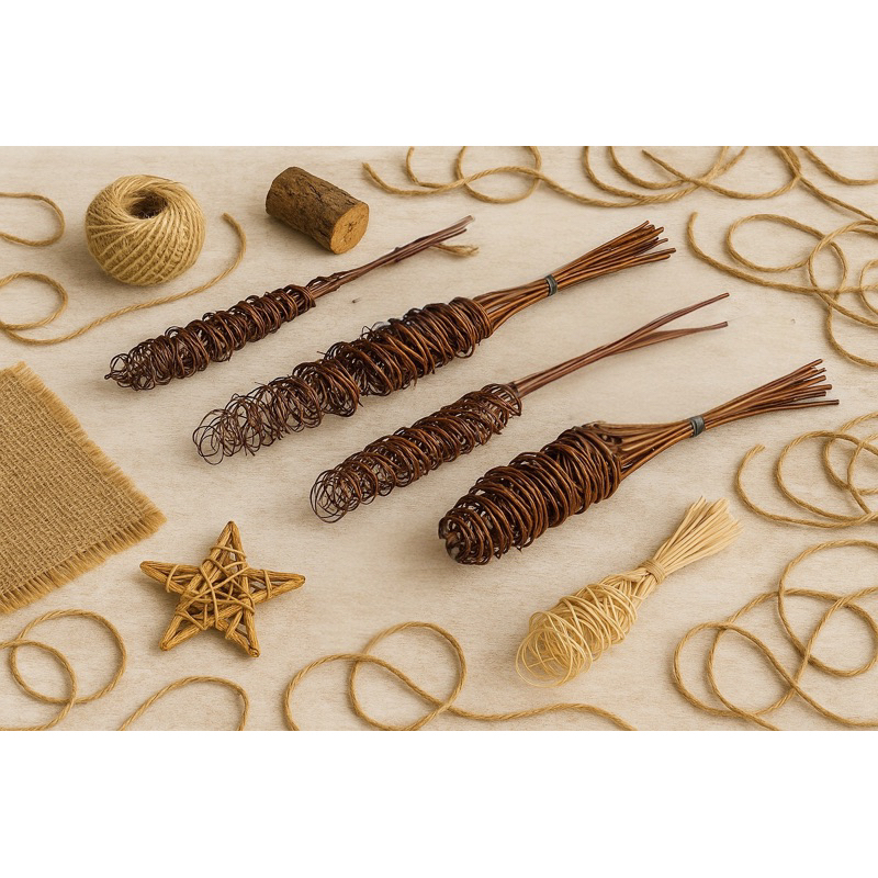 10 galhos de vime rococó  torcido para decoração, festa