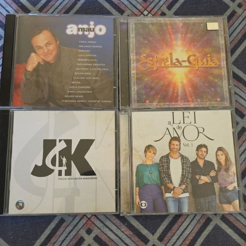 kit 4 cds cd Anjo mau nacional + A lei do amor vol 1 + JK minissérie + Estrela Guia